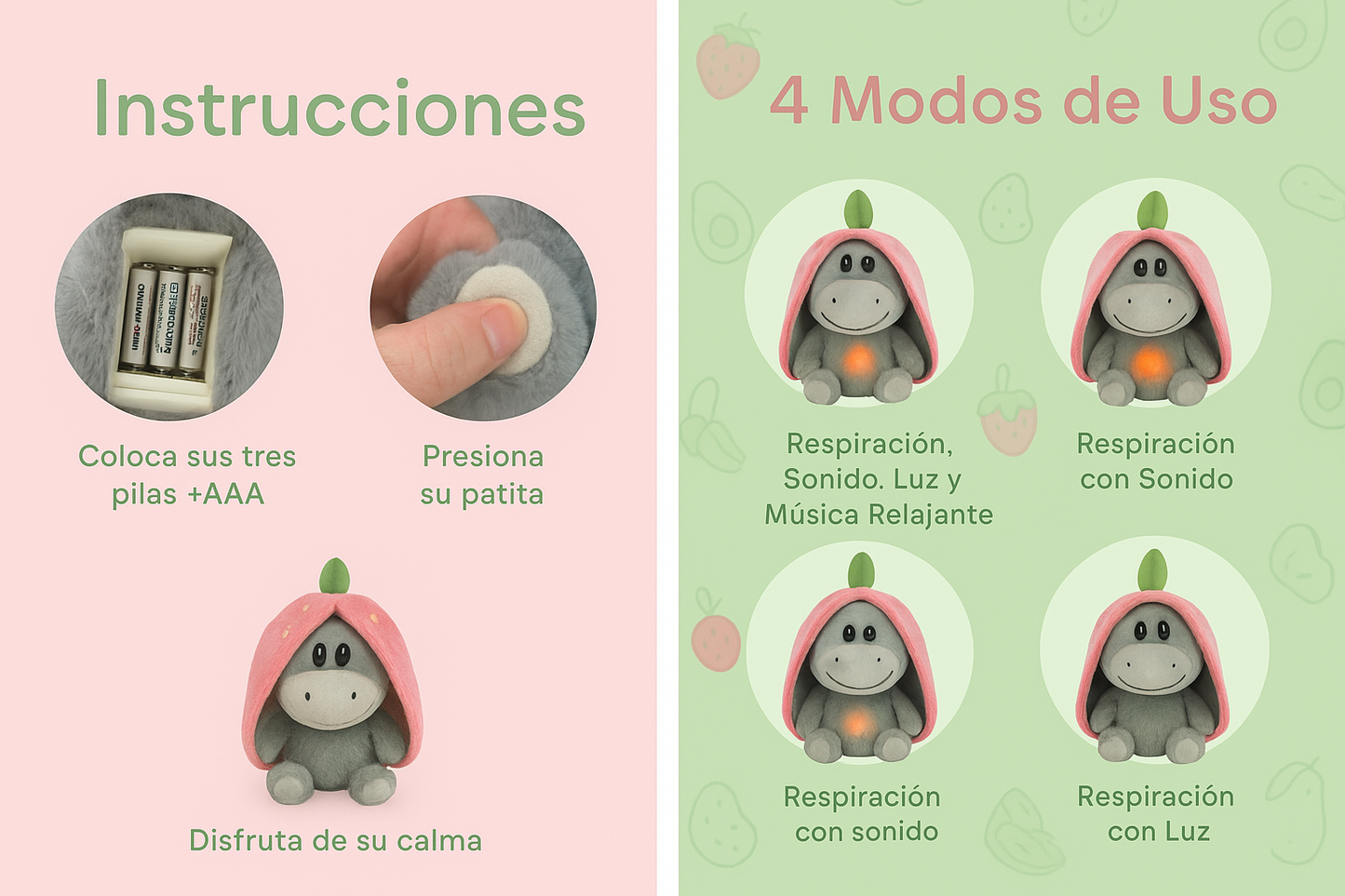 Peluche burro antiansiedad